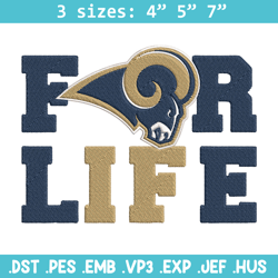 Los Angeles Rams For Life embroidery design, Rams embroidery, NFL embroidery, logo sport embroidery, embroidery design.