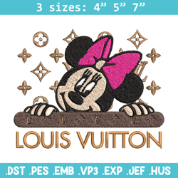 Minnie head lv Embroidery Design, Lv Embroidery, Embroidery File, Brand Embroidery, Logo shirt, Digital download