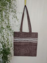 Tortoise Daily Canvas Bag, Plastic Reduction, Environmental Protection, Love the Earth, Brown tote bag with a pocket