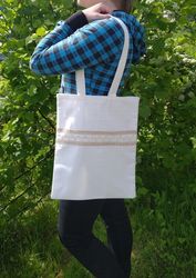 Tortoise Daily Canvas Bag, Plastic Reduction, Environmental Protection, Love the Earth, white tote bag with a pocket