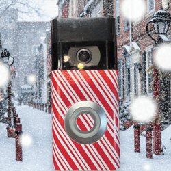 candy cane strip faceplate vinyl wrap for ring video doorbell