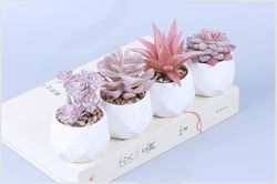 Set Artificial Succulent Plants in pots,Mini Artificial Succulent Plant Potted Fake Plants for Bedroom Home Bathroom Off