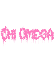 Chi Omega Girly Metal Text