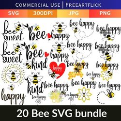 BEE SVG BUNDLE, Bumble Bee Svg, Honey Bee Svg, Bee Png, bee kind svg, Queen Bee Svg, Bee cricut files, Bee cut files