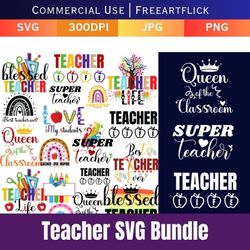 Teacher SVG Bundle, Teacher SVG, School SVG, Teach Svg, Teacher Shirt svg, Cut Files for Cricut