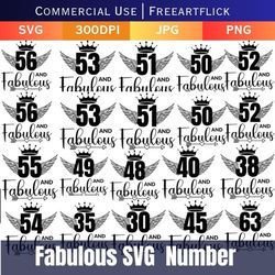 Fabulous SVG Number bundle, 50 & Fabulous SVG, Number 50, Fabulous PNG
