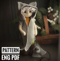 Crochet pattern for Dolls Wolf Boy, Amigurumi dolls pattern, crochet dolls pattern, English pdf