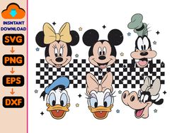 Retro Disney Svg, Checkered Mickey and Friends Svg, 2024 Disney Trip Svg, Disney Family Vacation Svg, Retro Mickey Svg