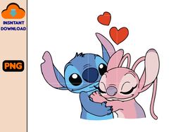 Stitch Png, Stitch Valentine Png, Couple Valentine Png, Valentine Character Png, Valentine Movie Cartoon Png (1)