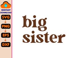 Big Sister Toddler Svg, Cute Retro Kids Pullover, Natural Big Sister Gift, Pregnancy Announcement Crew Neck