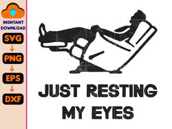 Just Resting My Eyes, Recliner, Tired Dad Svg, Funny Mens Svg, Funny Dad Svg, Funny Father's Day Svg, Nap Champ