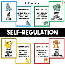 Pokemon Self-Regulation Posters | Behavior Management | Calm Down Strategies