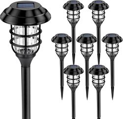 Solar Lights for Outside, Solar Outdoor Lights 8 Pack, Up to 10 Hrs Auto On/Off Garden Lights Waterproof, Solar Powered
