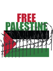 Free Palestine with Palestinian Flag