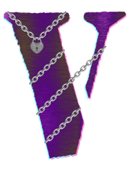 Vlone lock chain , funny design for V