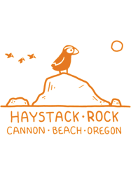 Haystack Rock Stylized Tufted Puffin Design