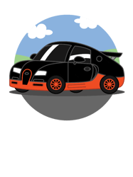 Hyper Car Cartoon (Black amp Orange)