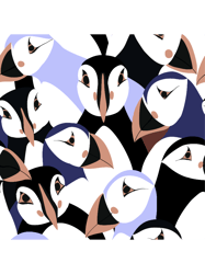 Puffins in Periwinkle blue