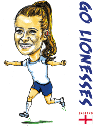 Ella Toonefootball player for England and Manchester United caricature