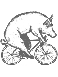 Pig on a Bicycle Mens Unisex Tee Tri Blend Tee Handmade graphic tee sizes Pig offensive(1)