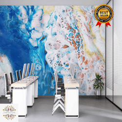 marble wall paper, abstract wall paper, blue abstract wall canvas, alcohol ink wallpaper, modern wall paper, luxury wall