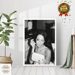 model bella hadid black & white vintage retro photography celebrity fashion girls room wall art decor feminist canvas ca