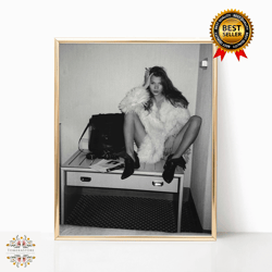 model kate moss black and white vintage retro photography celebrity fashion girls room wall art decor feminist canvas ca