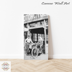 vintage motorcycle print gifts for men black and white retro photography poster sports motorbike enthusiast canvas frame