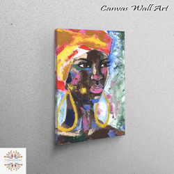 wall art canvas, large canvas, wall art, african woman portrait, abstract canvas, black woman 3d canvas, african wall de