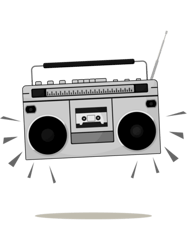 stereophonics  silver vintage boombox  by asdev