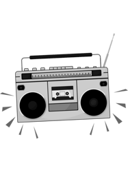 Stereophonics  Silver Vintage Boombox  By Asdev