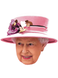 queen elizabeth ii in a pink hat