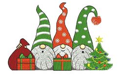 Christmas Gnomes Embroidery, Machine Embroidery Designs, Embroidery Files, Trendy Embroidery