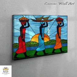 Large Canvas, 3D Canvas, Canvas Gift, Three  African Women Printed, Ethnic Woman Artwork, Ethnic Wall Decor, African Wom