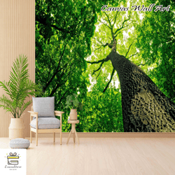 landscape wallpaper, nature wall painting, green wallpaper, tree wall canvas, big tree wall painting, view wall painting