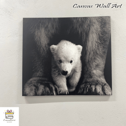 large canvas, 3d wall art, wall decor, baby polar bear, wild nature art, animal photography canvas canvas, bear canvas g