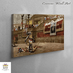 Large Canvas, Canvas Decor, Living Room Wall Art, Gladiators In The Arena, Gladiator Fights In Ancient Rome Canvas Decor