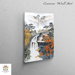 large wall art, canvas decor, 3d canvas, waterfall, waterfall canvas, landscape art canvas, view 3d canvas,