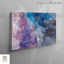 Large Wall Art, Canvas, Wall Decor, Purple And Blue Marble, Abstract Canvas Art, Marble Canvas Canvas, Shimmery Canvas G