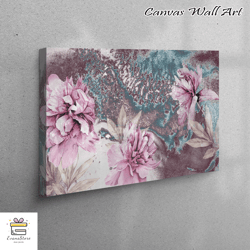 large wall art, large canvas, wall art, floral canvas, pink flower art canvas, modern canvas decor, abstract canvas gift