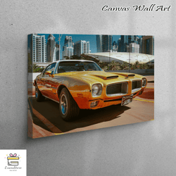 large wall art, wall art canvas, canvas print, american pontiac car art, vintage car canvas, classic car art canvas,