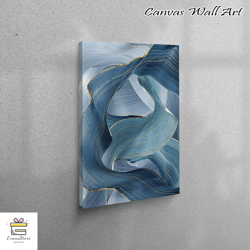 Large Wall Art, Wall Art Canvas, Living Room Wall Art, Marble Canvas, Blue Luxury Canvas Gift, Blue Art, Trendy Marble A