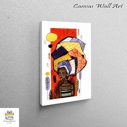 Living Room Wall Art, 3D Canvas, Canvas Decor, African Woman, Abstract Art Canvas, Black Woman Canvas, Abstract Woman 3D