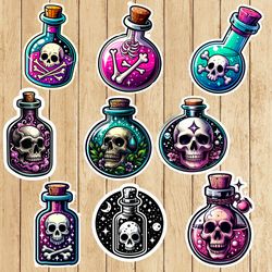 skull poison bottle sticker | skull sticker, poison sticker, macabre sticker, goth sticker, svg stickers