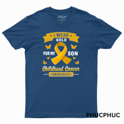 Childhood Ribbon I Wear Gold For My Son Childhood Cancer Awareness Ribbon 333