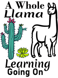 A Whole Llama Learning Going On With A Cute Llama Llama lo,Png, Png For Shirt, Png Files For Sublimation, Digital Downlo