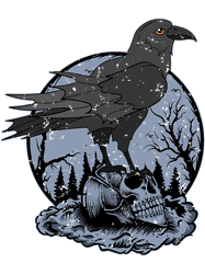Crow Gothic Bird Animal Lover Scary Skull Raven,Png, Png For Shirt, Png Files For Sublimation, Digital Download