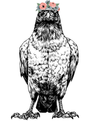 crow raven with floral headband,png, png for shirt, png files for sublimation, digital download