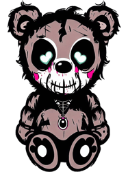 Cute Kawaii Anime Creepy Gothic Teddy Bear 2,Png, Png For Shirt, Png Files For Sublimation, Digital Download
