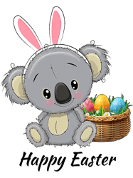 Easter Koala Cute Kawaii Style Rabbit Ears Basket of Ears,Png, Png For Shirt, Png Files For Sublimation, Digital Downloa